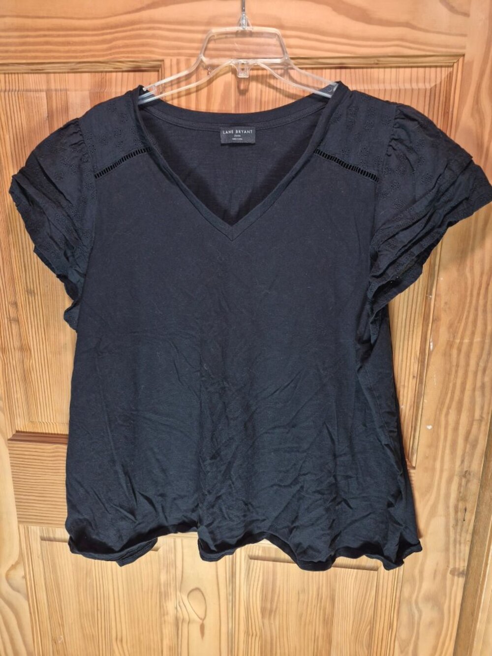 Lane Bryant 26/28 Black Short Sleeve Top